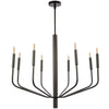 Lustre Eleanor de Dainolite avec fini noir mat et 8 ampoules