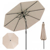 Parasol solaire Costway 10 FT avec 96 LED, inclinaison reglable a 35°, haut ventile, beige