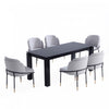 Ensemble de salle a manger Flor and Rockaway Modern Industry Chic 7 pieces en gris et noir