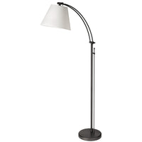 Lampe à pied Felix réglable de Dainolite avec abat-jour blanc, fini noir mat et 1 ampoule