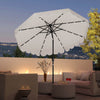 Parasol solaire Costway 9,3 FT style marche exterieur avec 24 LED, bordures, beige