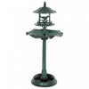 Outsunny Bain d'oiseaux de jardin 3-en-1 avec piedestal et mangeoire, vert