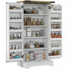 HOMCOM Armoire de rangement pour garde-manger de cuisine, Blanc creme