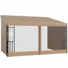 Outsunny Pergola Murale 3 x 4 m avec Rideaux et Moustiquaires