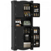 HOMCOM Armoire de cuisine 73\" avec etageres de porte, noir