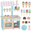 Magasin de glaces en bois Qaba, epicerie d'imitation avec nourriture et four pour enfants, comptoir de desserts pour garcons et filles de 3 ans et plus