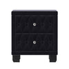 Sophia Table de Nuit Elegante en Velours avec Tiroirs et Design Capitonne, Noir