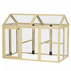 Poulailler Pawhut en bois, grand modele, avec 3 perchoirs et 2 portes, cage exterieure pour 1 a 3 volailles, lapins, canards, ideal pour la cour ou la ferme, dimensions : 140 cm x 89 cm x 107 cm.