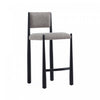 Tabouret de comptoir en metal boucle style mid-century modern Lennor, coloris champignon