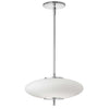 Luminaire suspendu Maddie de Dainolite en verre blanc opale, avec fini chromé poli et ampoule à DEL de 16 W