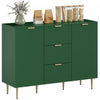 HOMCOM Buffet avec 3 Tiroirs et Etageres Ajustables, Vert
