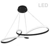 Luminaire suspendu horizontal Nola de Dainolite en silicone blanc qui diffuse la lumière, avec fini noir mat et ampoule à DEL de 50 W