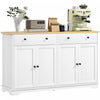 HOMCOM Buffet avec tiroirs de rangement et etageres reglables, blanc