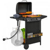 Outsunny Barbecue a gaz propane 2+1 bruleurs, barbecue a gaz portable, noir