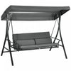 Outsunny Lit Balancoire De Porche Pour 3 Personnes Avec Auvent Reglable