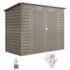 Outsunny Abri De Jardin En Metal Galvanise 8 X 4 Pieds Avec 2 Events, Gris