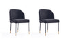 Chaise de salle a manger Flor en metal moderne a tissage serge, noire - Lot de 2