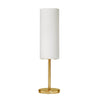 Lampe de table Paza de Dainolite en verre blanc, avec fini laiton vieilli et 1 ampoule