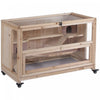 Pawhut Cage En Bois Extra Large Pour Hamster Et Aire De Jeux Avec 3 Echelles Et 2 Cabanes, Cage Pour Petits Animaux Pour Hamster Syrien Et Nain, Roues, Plateau Coulissant, Bois Naturel