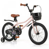 Costway 18\" Velo Pour Enfants Avec Roues D'entrainement Guidon Reglable Et Frein A Main De Siege Rose