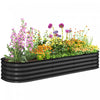Outsunny Lit de jardin sureleve galvanisee, 6,4 x 2 x 1 pi, gris fonce