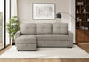 Canape Lit, 90\" Longueur, Canape-Lit Convertible, Chaise De Rangement, Tissu Marron Clair