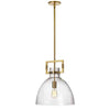 Luminaire suspendu Liberty de Dainolite avec fini laiton vieilli et 1 ampoule