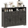 Buffet HOMCOM, Armoire de rangement avec 4 portes et 3 tiroirs Marron fonce