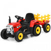 Costway Tracteur A Remorque Electrique 12v Avec Telecommande Et Lumieres Led
