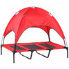 Pawhut Lit Sureleve Pour Animal De Compagnie Lit Pour Chien Portable Exterieur Et Interieur Lit De Bebe Tente Auvent Abri Instantane Rouge