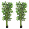 Ensemble de 2 bambous artificiels Outsunny de 1,83 m en pot, decoration interieure, vert