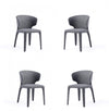 Chaise de salle a manger rembourree Conrad style milieu du siecle en gris - Lot de 4