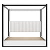 Lit plateforme Sophia a baldaquin avec tete de lit en mousse et velours, taille king, noir