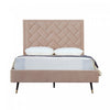 Lit double moderne Crosby en velours capitonne couleur nude