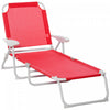 Outsunny Chaise Longue D'exterieur Avec Dossier Reglable A 4 Niveaux