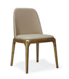 Chaise de salle à manger Courding de Manhattan Comfort en similicuir - tan et noyer