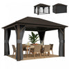 Outsunny 3 m x 3,6 m, gazebo d'exterieur a toit rigide Gazebo de terrasse, gris fonce
