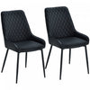 HOMCOM Chaises Salle a Manger 2p Cuir PU Pieds Acier