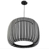 Luminaire suspendu Mia de Dainolite avec abat-jour à fentes, fini noir et 1 ampoule
