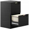HOMCOM Classeur vertical cannele a 2 tiroirs avec serrure, noir