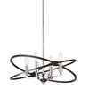 Lustre Paloma de Dainolite avec fini chromé poli et noir mat, et 4 ampoules