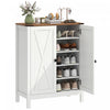 HOMCOM Meuble a Chaussures avec Portes Coulissantes, Rangement de Style Rustique, Blanc