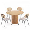 Ensemble de salle a manger chic industriel moderne Hathaway et Jardin, 5 pieces, couleur avoine et naturel