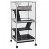 Pawhut Cage Roulante A 4 Niveaux Pour Petits Animaux, Cage Pour Cochon D'inde, Furet, Chinchilla, Chaton, Lapin, Maison De Jeu Avec Plateforme De Hamac, Rampe, Plateau Amovible, Gris Clair