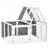 Pawhut Clapier A Lapin En Bois Pour Cochon D'inde Avec Dessus Pliable Ouvrable, Porte Pour 1 A 4 Lapins, Pour Cour, Jardin, Exterieur, Gris
