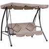 Outsunny Balancoire De Jardin Convertible Pour 3 Personnes Hamac Lit De Salon Exterieur Coussine Avec Auvent Inclinable Beige