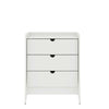 Table de nuit Coney style milieu du siecle 28\" en blanc (3 tiroirs)