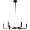 Lustre Colette de Dainolite avec fini noir mat et 6 ampoules