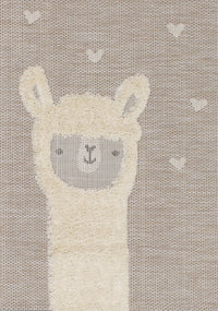 Carpette à motif lama pour enfants - 5 pi 3 po x 7 pi 7 po