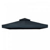 Outsunny 9.8' X 9.8' Square 2-tier Gazebo Canopy Replacement Top Cover Outdoor Garden Sun Shade, Dark Grey